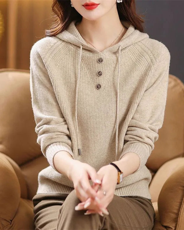 Hooded Knit Pullover Sweater