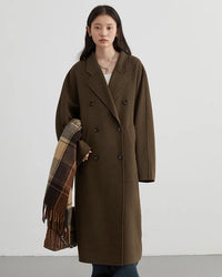 Long Double-Faced Wool Blend Coat