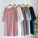 Cotton Crepe Solid Nightgown
