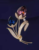Women's Vintage Double-Flower Brooch