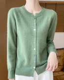 Merino Wool Button-Front Cardigan