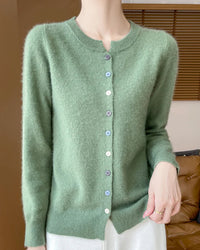 Merino Wool Button-Front Cardigan