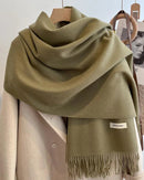 Faux Cashmere Tassel Wrap Scarf