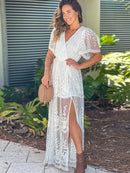 Embroidery Boho Lace Maxi Dress