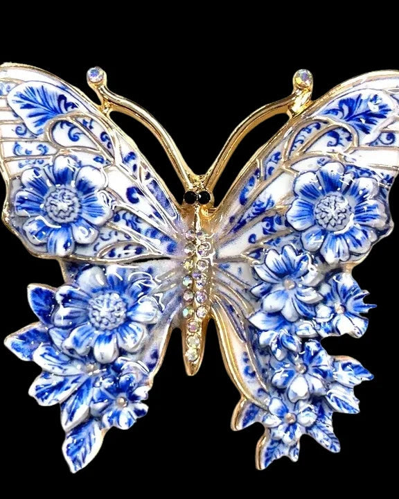 Colorful Butterfly-Shaped Brooch
