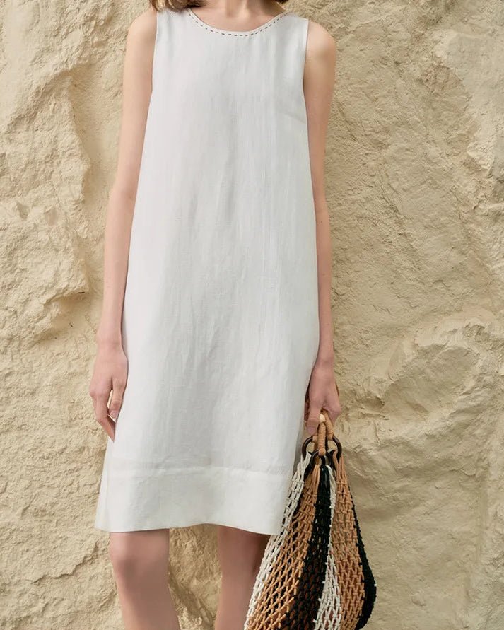 Casual Loose Sleeveless Round Neck A-Line Dress
