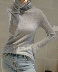 Stretch Wool Turtleneck Sweater