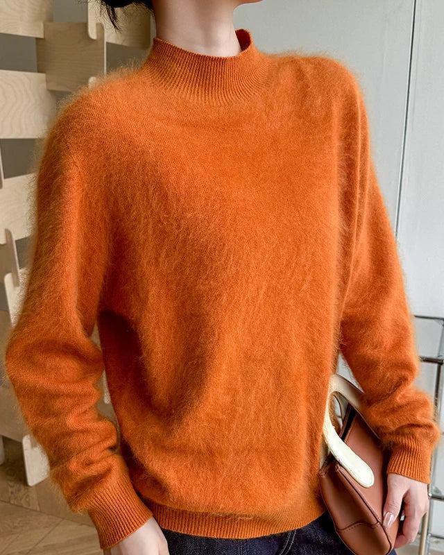 Soft Cashmere Mock-Neck Sweater
