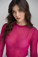Slim See-Through Pullover Top