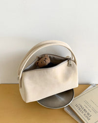 Faux Suede Barrel Shoulder Bag