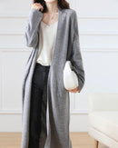 Wool Longline Open-Front Cardigan
