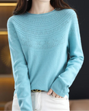 Merino Wool Hollow-Knit Pullover