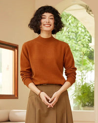 Cashmere Mock Neck Knitted Sweater