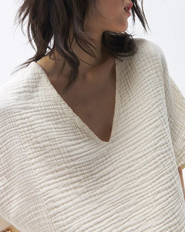 Stylish V-Neck Loose-Fitting Pure Cotton T-Shirt