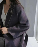 Relaxed Belted Wool Blend Coat