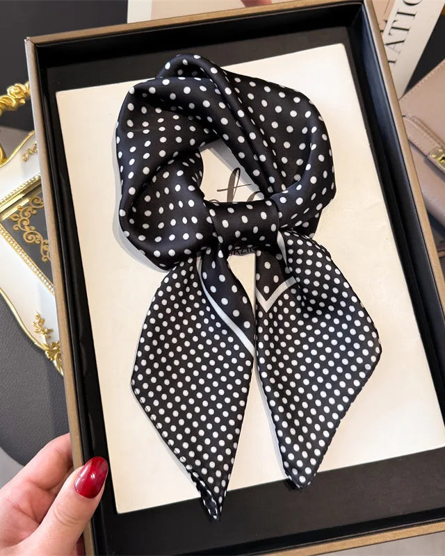 Floral Print Satin Square Scarf