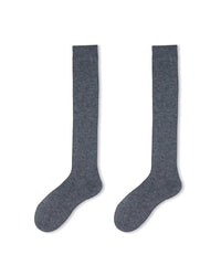 Wool Blend Ribbed Knee-High Socks