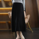 100% Wool Knitted A-Line Skirt
