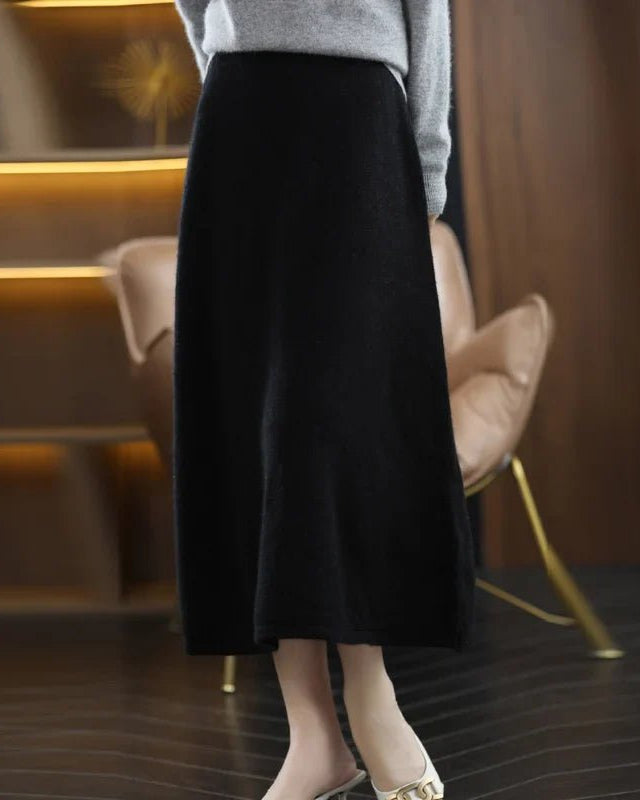 Wool Knitted A-Line Skirt