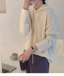 Solid Cashmere Knitted Hoodie