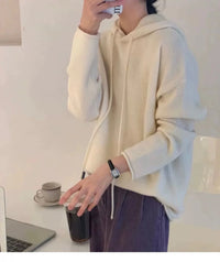 Solid Cashmere Knitted Hoodie