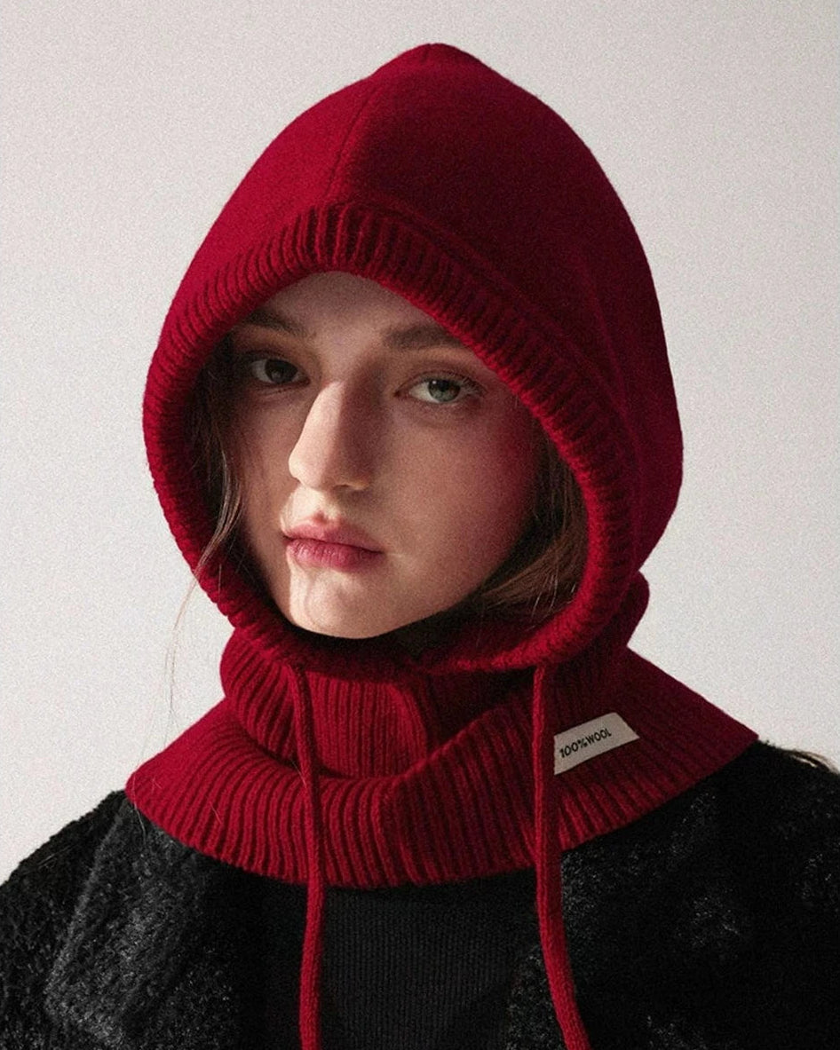 Wool Knit Balaclava Bonnet