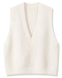 Merino Wool Knitted V-Neck Vest
