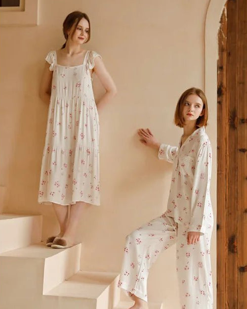 Peach Blossom Print Camisole Nightgown