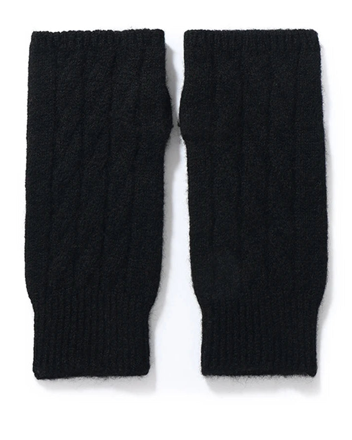 Wool Fingerless Thumb Hole Mittens