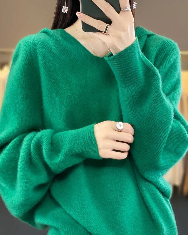 Hooded Wool Knitted Sweater