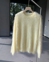 Cashmere Fluffy Round-Neck Pullover
