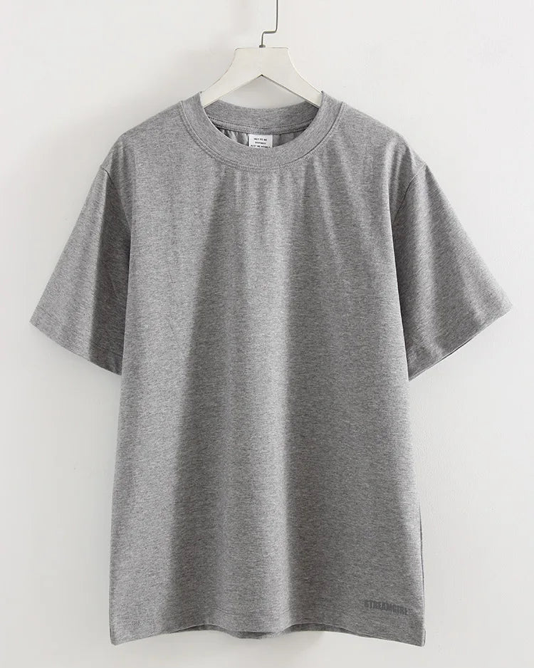 Loose Cotton Knit O-Neck Tee