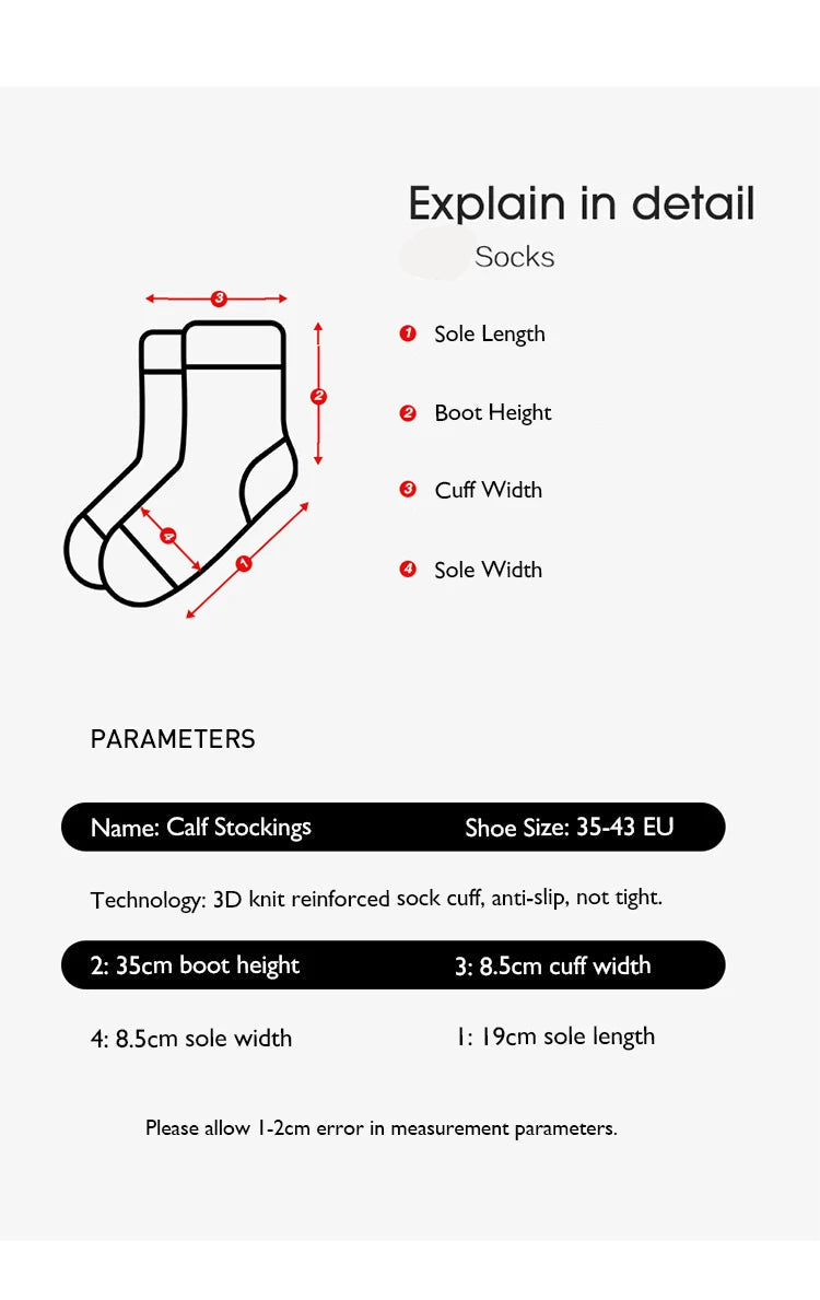 Wool Blend Ribbed Calf Socks