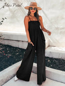 Thin Straps Wide Leg Jumpsuit