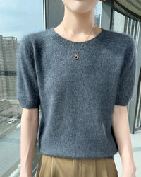 Mink Cashmere Short Sleeve Sweater