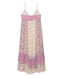 Fashionable Floral Patchwork Halter Maxi Dress