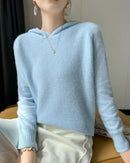 Cashmere Hooded Loose-Fit Knit Pullover
