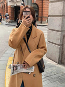 Double Breasted 100% Wool Long Coat