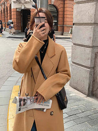 Double Breasted 100% Wool Long Coat