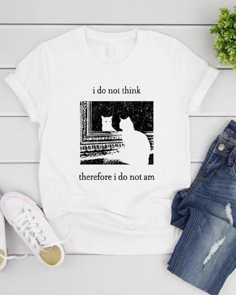 Fun Cat Print T-Shirt