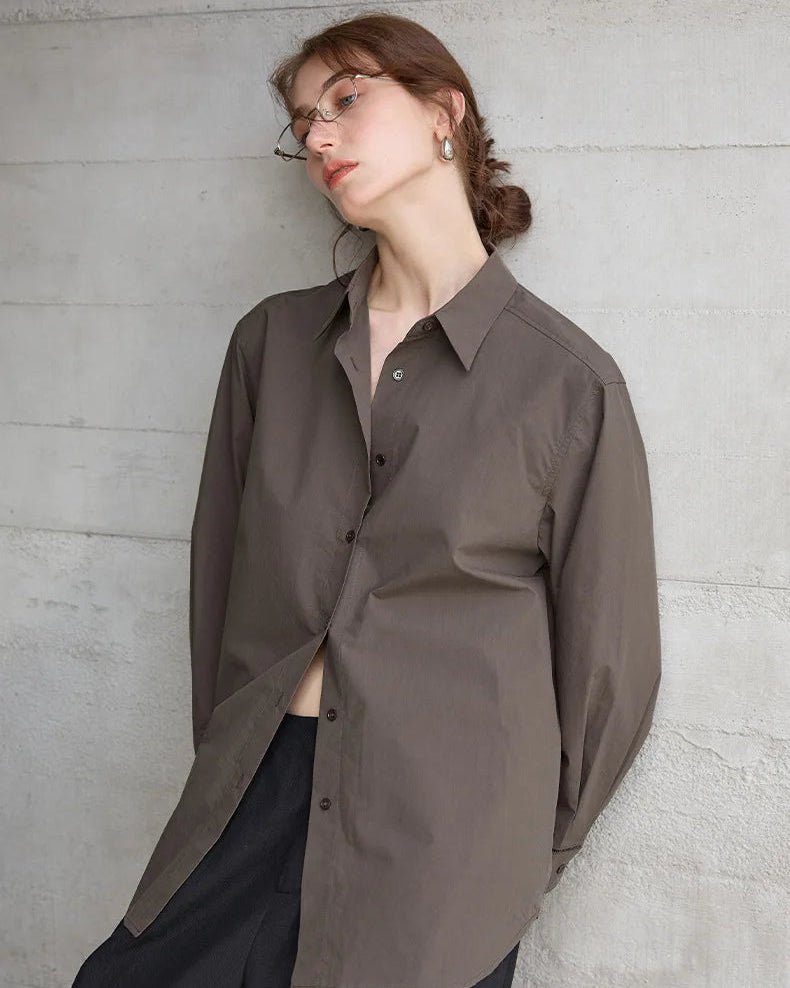 Casual Collared Single-Breasted Loose-Fitting Shirt