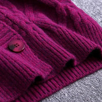 Twist Short V-Neck Single-breasted Knitted Cardigan