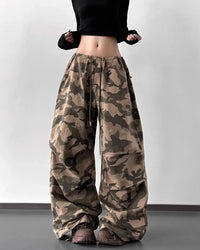 Relaxed Camo High Waist Trousers