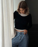 Modal Soft Long-Sleeved Color-Block Slim-Fit T-Shirt