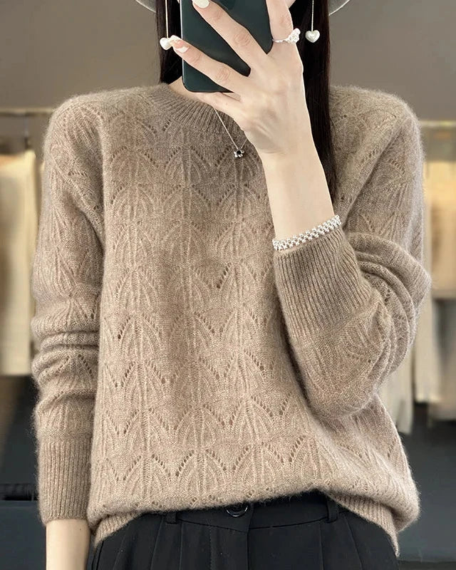Its wool construction feels comforting yet breathable, and the flexible knit maintains ease without losing structure. 