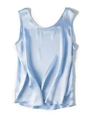 Crew-Neck Sleeveless Silk Top