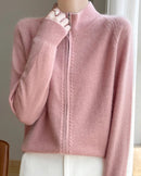 Raglan Merino Wool Zip Cardigan