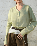 Retro V-Neck Sun Protection Long-Sleeved Shirt