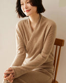 New Pure Cashmere V-Neck Knit Sweater