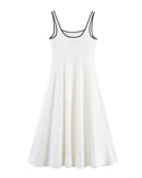 Square Neck Backless Zipper Maxi Dress
